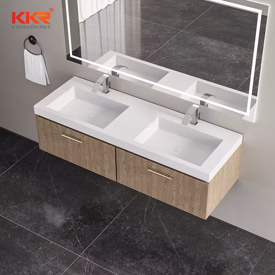Hotel Bathroom Wash Hand Sink Cabinet Solid Surface Sink