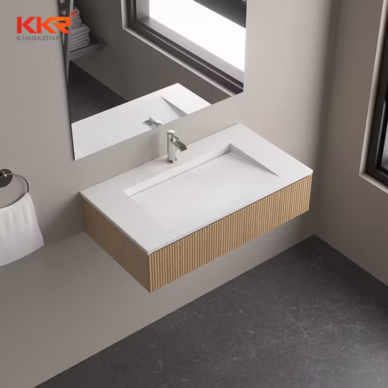 Hotel Bathroom Wash Hand Sink Cabinet Solid Surface Sink