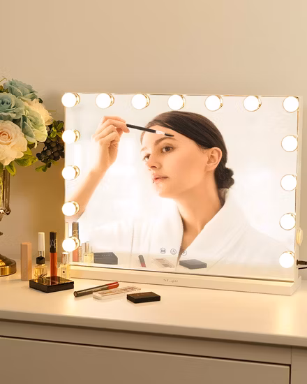 Round Style LED Table Vanity Makeup Mirror