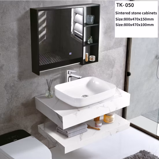 폴리마블 수지로 제작된 사각 싱크대